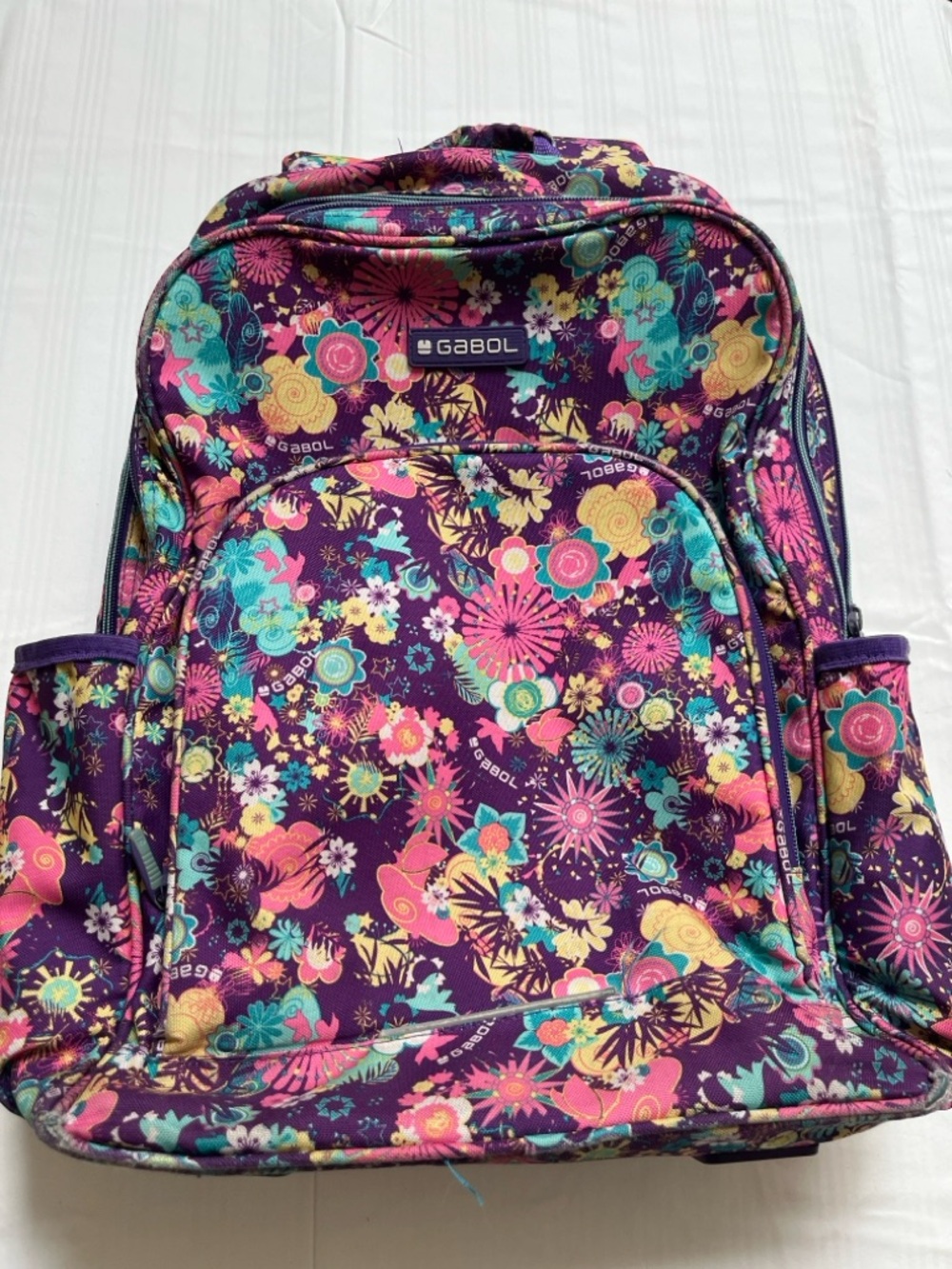 Gabol Trolley Adaptable School Travel Backpack Pink Purple